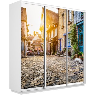 Трехдверный шкаф-купе Экспресс 2 Фотопечать Улица